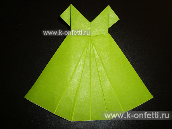 Оригами платье из бумаги. 