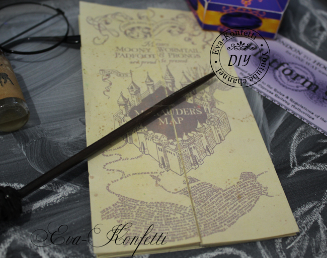 Карта Мародеров по мотивам мира Гарри Поттера своими руками (2 отличных варианта)