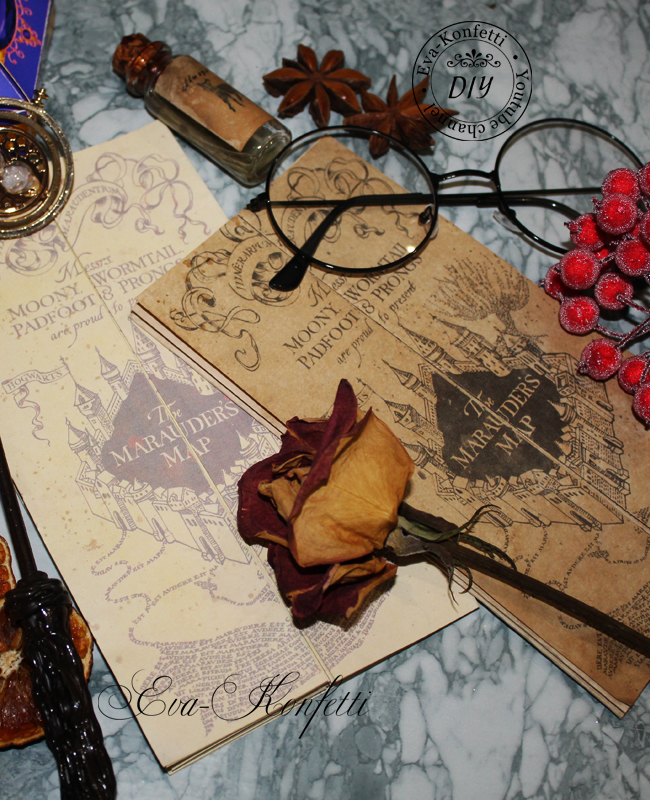 Карта Мародеров из Гарри Поттера своими руками.