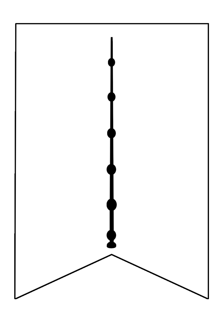 Трафарет флажков для гирлянды из бумаги в стиле Гарри Поттера