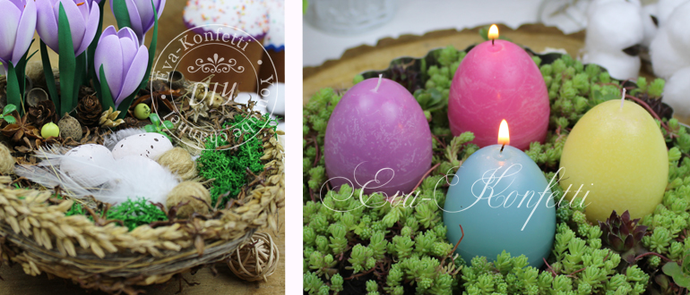 Идеи декора: птичье гнездо, крокусы из фоамирана и свечи в виде яиц своими руками (видео МК)