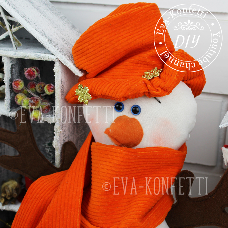 Как сшить Снеговика, сделать миниатюрную Ярмарку и оформить Новогодний венок своими руками (видео МК)
