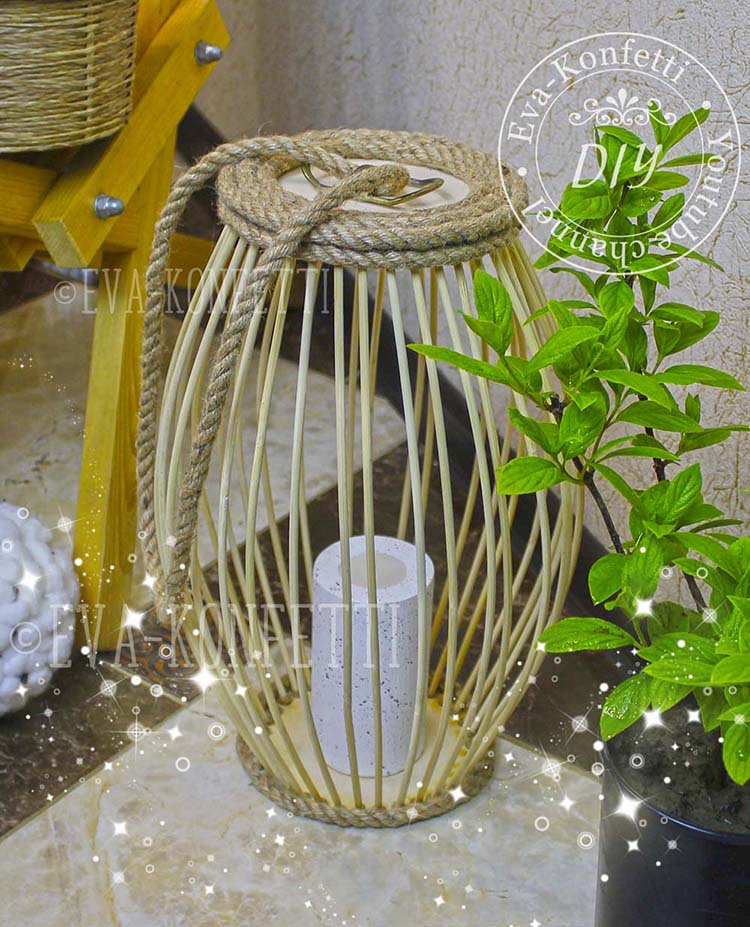 Как сделать декоративный фонарь из бамбуковых палочек (видео мастер-класс)