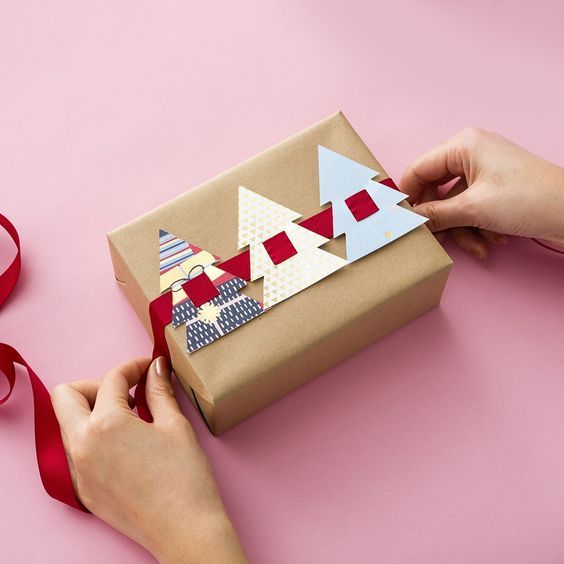 Идеи упаковки подарков на Новый год в крафт бумагу (подборка фото для вдохновения)